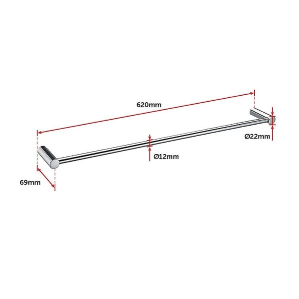 Single Towel Rail – 615mm