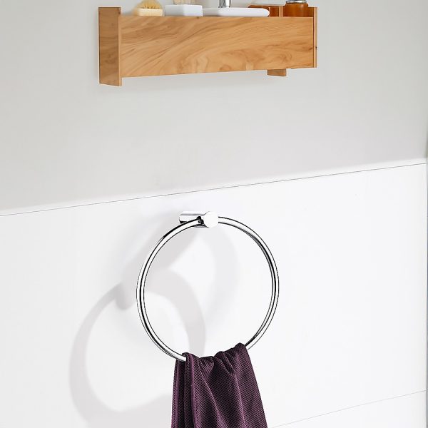 Classic Chrome Towel Bar Rail Ring Bathroom.