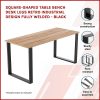 Square Shaped Table Bench Desk Legs Retro Industrial Design Fully Welded – 70 x 30 x 3 mm, Black