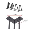 Set of 4 Industrial 3-Rod Retro Hairpin Table Legs 12mm Steel Bench Desk – 11 cm, Black