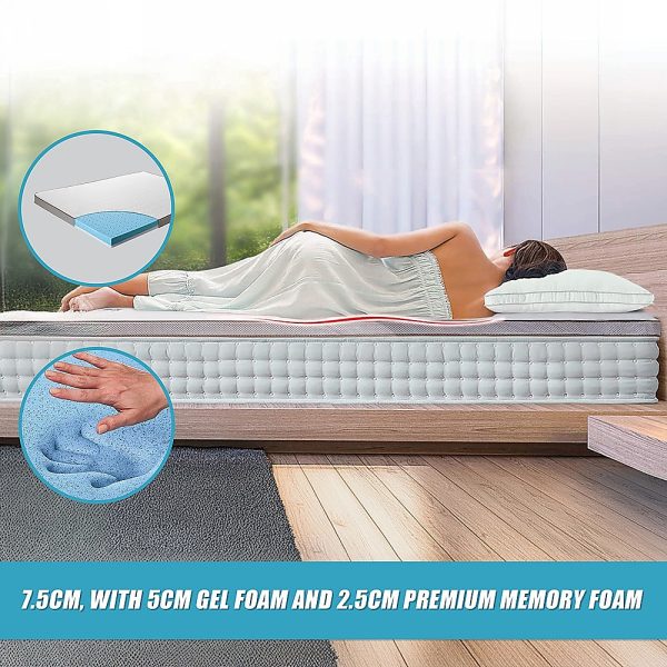 Palermo Memory Foam Mattress Topper Cooling Gel Infused CertiPUR Approved – QUEEN