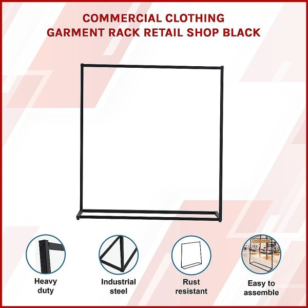 Commercial Clothing Garment Rack Retail Shop – Black