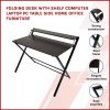 Folding Desk with Shelf Computer Laptop PC Table Side Home Office Furniture