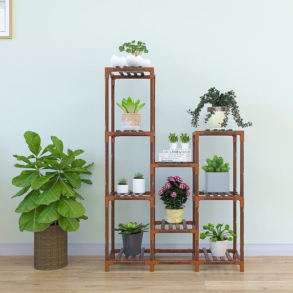 Indoor Outdoor Garden Plant Stand Planter Flower Pot Shelf Wooden Shelving