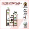 Indoor Outdoor Garden Plant Stand Planter Flower Pot Shelf Wooden Shelving – 9 Shelves