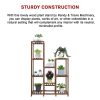 Indoor Outdoor Garden Plant Stand Planter Flower Pot Shelf Wooden Shelving – 9 Shelves