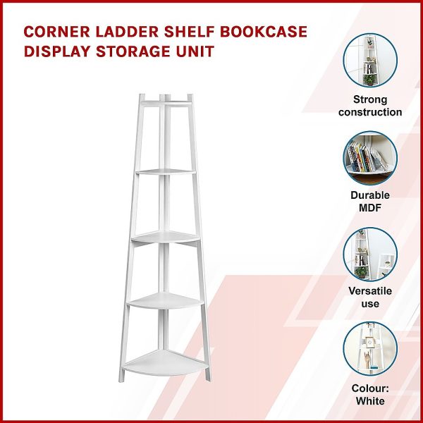 Corner Ladder Shelf Bookcase Display Storage Unit