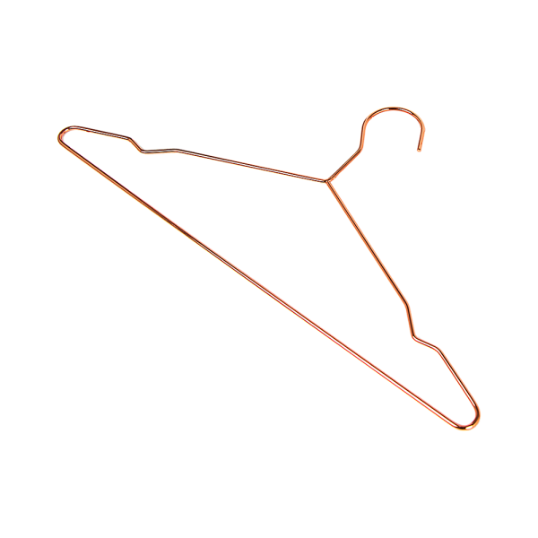 Adult 16.5″ Rose Gold Shiny Metal Wire Coat Suit Top Clothes Hangers (60pc per set)