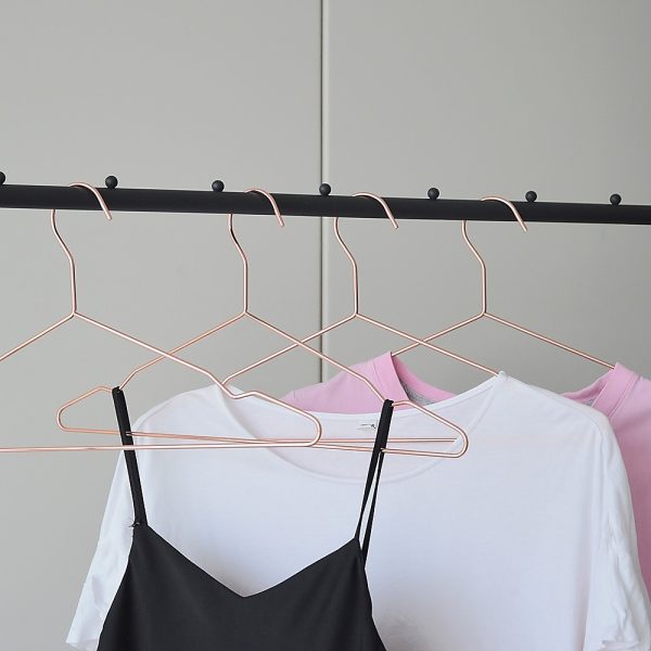 Adult 16.5″ Rose Gold Shiny Metal Wire Coat Suit Top Clothes Hangers (30pc per set)