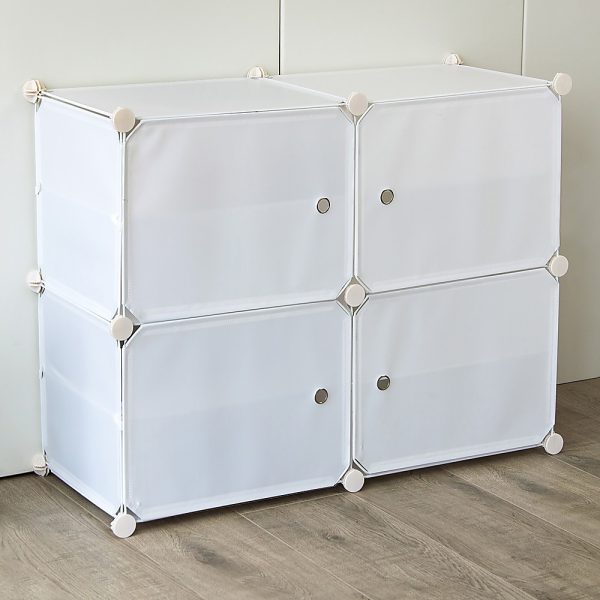 White Cube DIY Shoe Cabinet Rack Storage Portable Stackable Organiser Stand.