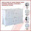 White Cube DIY Shoe Cabinet Rack Storage Portable Stackable Organiser Stand. – 85 x 32 x 65 cm