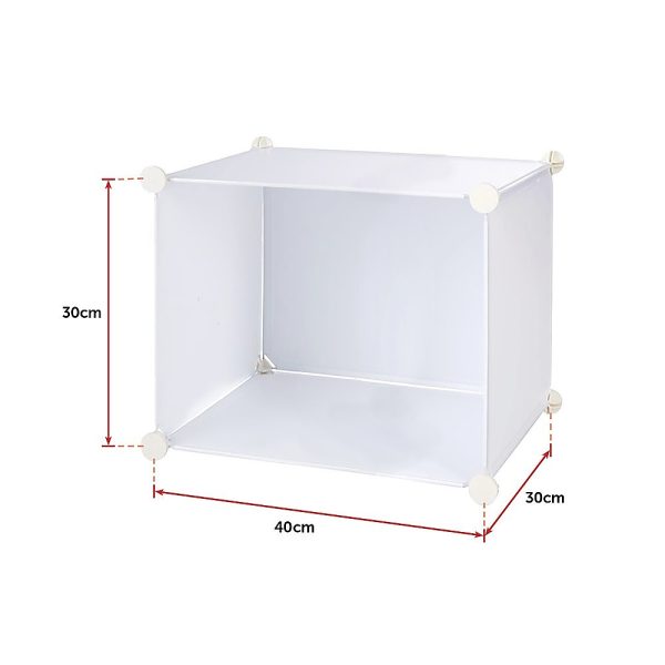 White Cube DIY Shoe Cabinet Rack Storage Portable Stackable Organiser Stand. – 85 x 32 x 65 cm