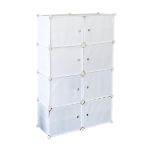 White Cube DIY Shoe Cabinet Rack Storage Portable Stackable Organiser Stand. – 85 x 32 x 127 cm