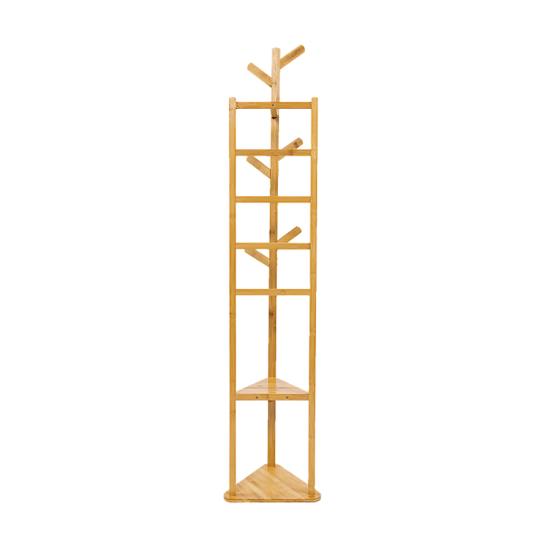 Clothes Coat Rack Garment Stand Shelf Wooden Tree Hanger Bag Hat Hook Holder