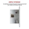 Rectangle Wall Hung Bathroom Mirror Shaving Cabinet Vanity Matte White