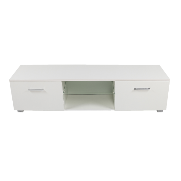 Darton TV Cabinet Entertainment Unit Stand High Gloss Storage Shelf 140cm White