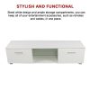 Darton TV Cabinet Entertainment Unit Stand High Gloss Storage Shelf 140cm White