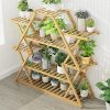 Bamboo Multilayer Flower Plant Bonsai Rack Shelf Stand Porch Lawn Patio. – Wooden