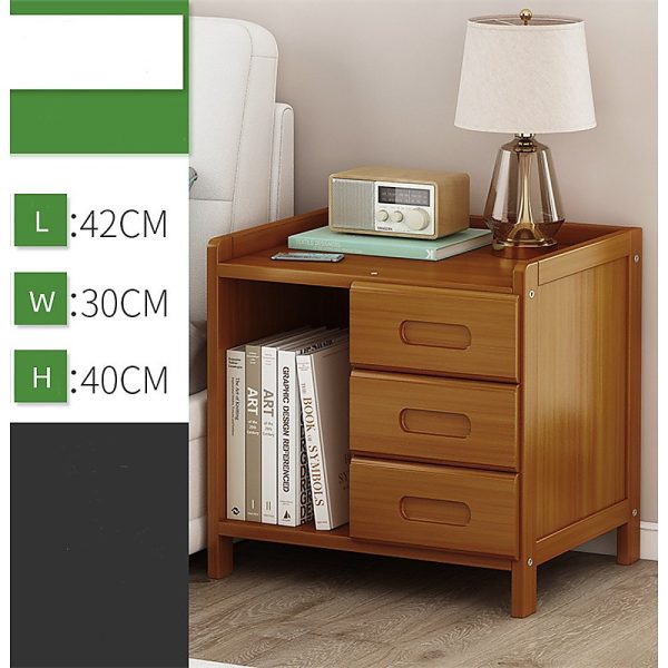 Boxley Bamboo Bedside Table Nightstand Storage Bedroom Sofa Side Stand. – Dark Wood