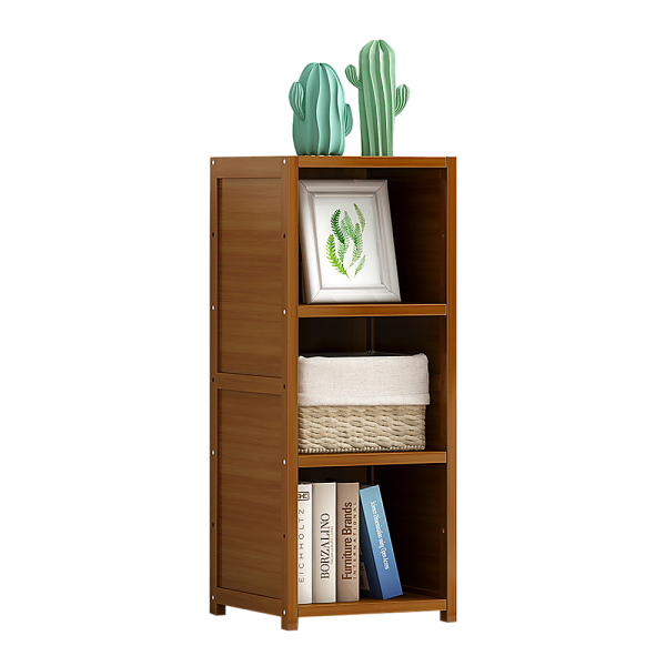 Bamboo Adjustable Shelf Bookcase Display Storage Rack Stand Livingroom Bedroom