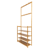 Large Wooden 5 Tiers Hat Coat Stand Clothes Shoe Rack Hanger Hooks Shelf Storage