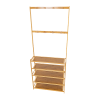 Large Wooden 5 Tiers Hat Coat Stand Clothes Shoe Rack Hanger Hooks Shelf Storage