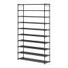 10 Tier Black Shoe Rack Metal Shoe Storage Organizer Rack 50-Pair Large Capacity