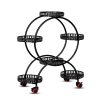 4 Layer 6 Pots Flower Holder Plant Stand Shelf 4-Wheel Free Moving Rack