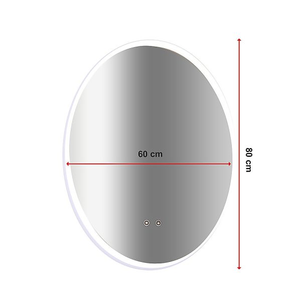 Oval Mirror LED Anti-Fog Illuminated Bathroom Living Room