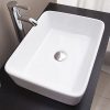 Ceramic Bathroom Basin Vanity Sink Above Counter Top Mount Bowl – Square