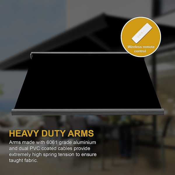 5.5m x 3.0m Retractable Folding Arm Awning Heavy Duty Full Cassette Motorised