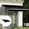 Outdoor Folding Arm Awning Retractable Sunshade Canopy Black 3.0m x 2.5m