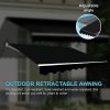 Outdoor Folding Arm Awning Retractable Sunshade Canopy Black 3.0m x 2.5m