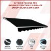 Outdoor Folding Arm Awning Retractable Sunshade Canopy Black 5.0m x 2.5m