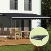 Motorised Outdoor Folding Arm Awning Retractable Sunshade Canopy Grey 5.0m x 2.5m