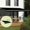 Motorised Outdoor Folding Arm Awning Retractable Sunshade Canopy Black 5.0m x 3.0m