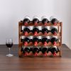 Bamboo Stackable Modular Freestanding Countertop Wine Shelf Rack