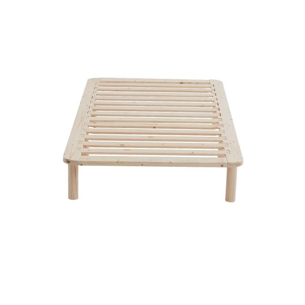 Platform Bed Base Frame Wooden Natural Pinewood – KING SINGLE