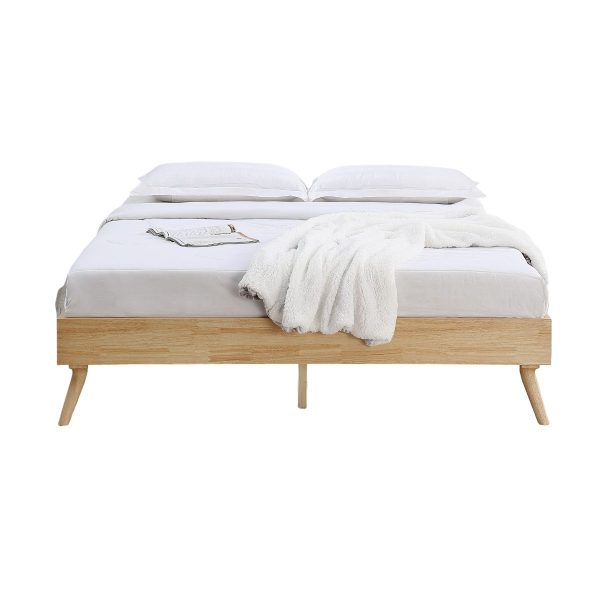 Natural Oak Ensemble Bed Frame Wooden Slat