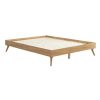 Natural Oak Ensemble Bed Frame Wooden Slat – QUEEN