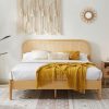 Lulu Bed Frame with Curved Rattan Bedhead – QUEEN