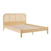 Lulu Bed Frame with Curved Rattan Bedhead – QUEEN