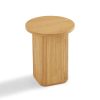 Tate Round Column Side Table in Natural