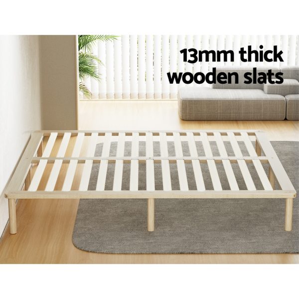 Bed Frame King Size Wooden Base Mattress Platform Timber Pine AMBA