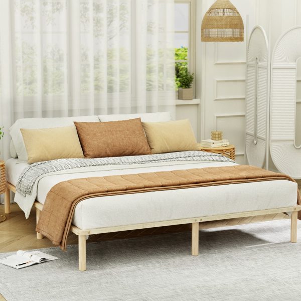 Bed Frame King Size Wooden Base Mattress Platform Timber Pine AMBA