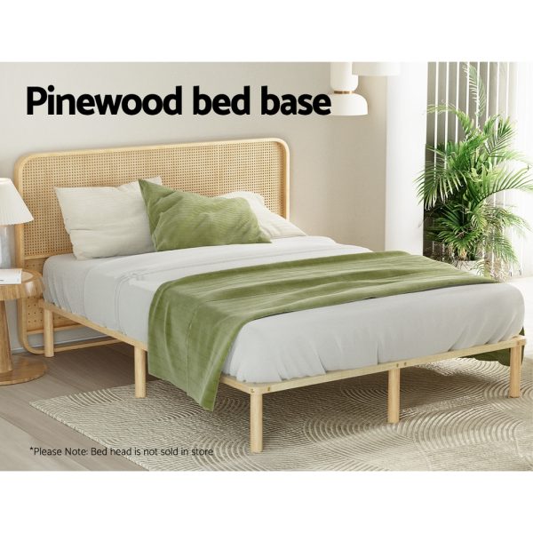 Bed Frame Queen Size Wooden Base Mattress Platform Timber Pine AMBA