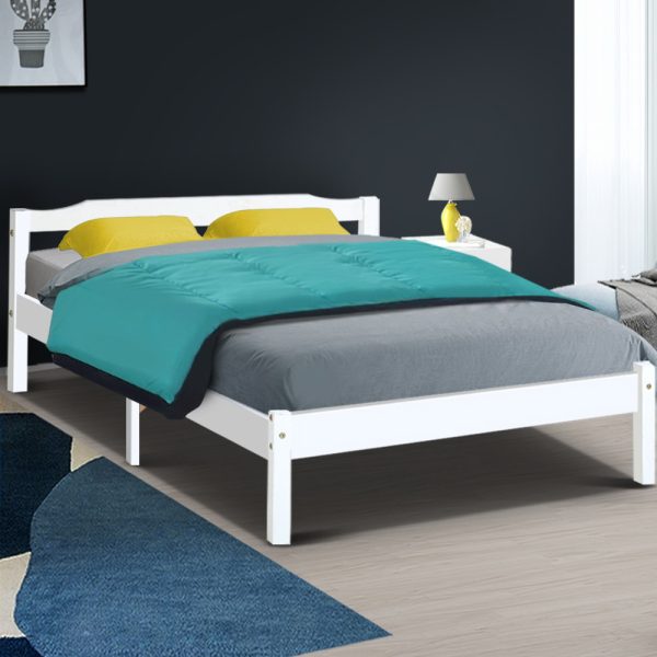 Arrow Bed Frame Full Wooden Mattress Base Timber Platform – DOUBLE