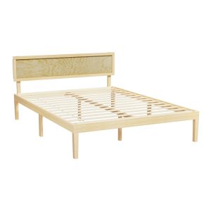 Bed Frame Queen Size Wooden Base Mattress Platform Timber Pine YUMI