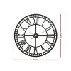 Large Wall Clock Roman Numerals Round Metal Luxury Home Decor Black – 60 cm