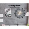 60cm Wall Clock Large 3D Peacock Crystal Silver